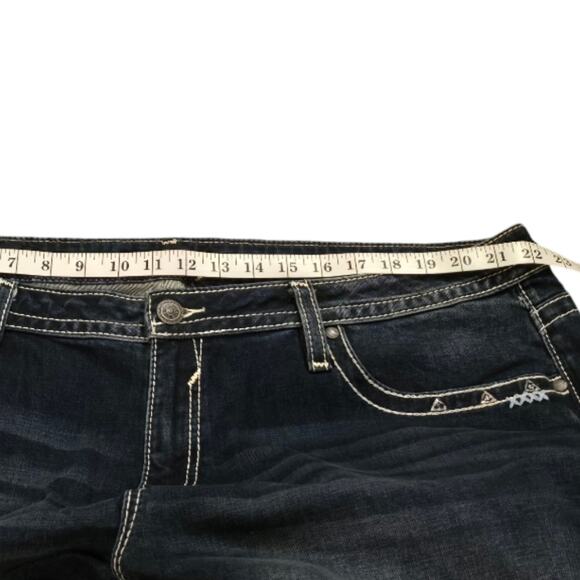 Vigoss Heritage Fit‎ Stretch Rolled Hem Bling Pocket Jeans Plus Size 24 - Picture 9 of 15